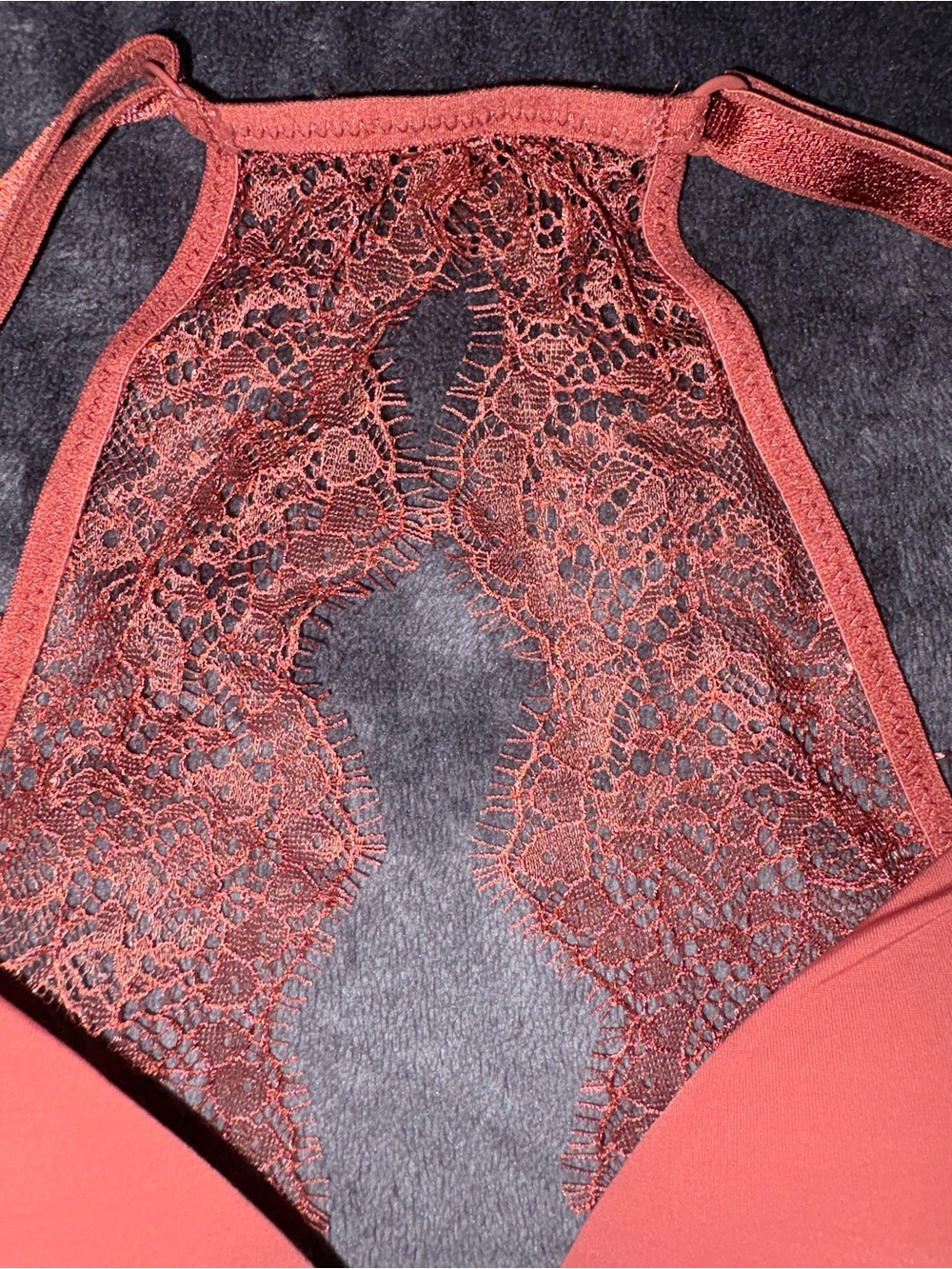 Victoria's Secret Coral Lace Racerback Push-Up Bra - Picture 9 of 12